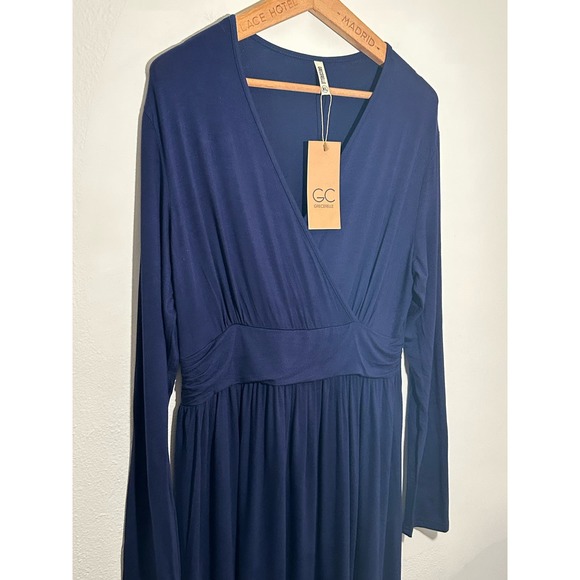 GRECERELLE Spring Summer Women’s Dress Casual Long Sleeve Navy XL - Picture 5 of 10